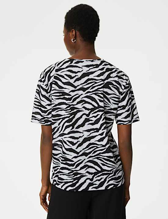 Printed Crew Neck Relaxed T-Shirt