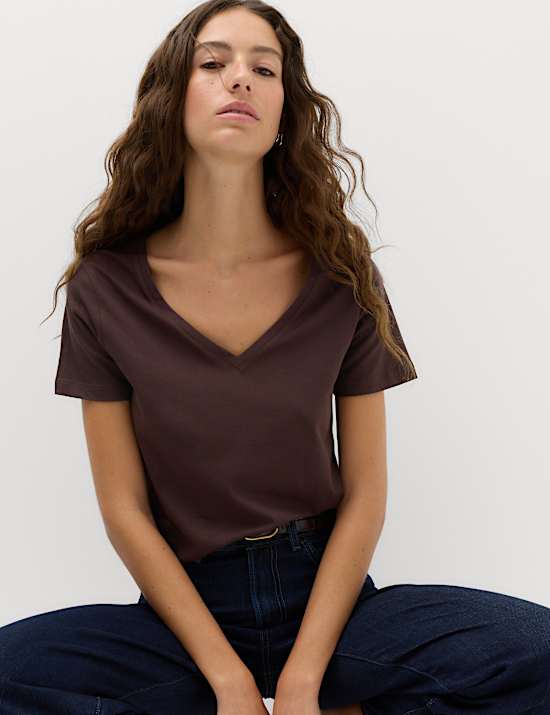Pure Cotton V-Neck T-Shirt
