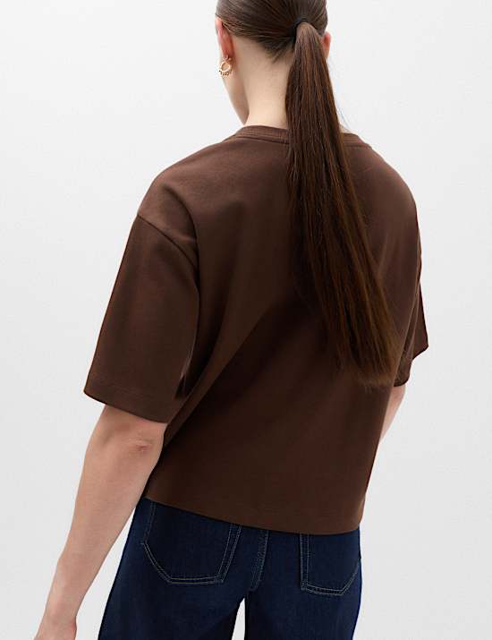 Pure Cotton Striped Boxy T-Shirt