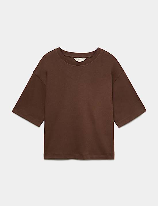 Pure Cotton Striped Boxy T-Shirt
