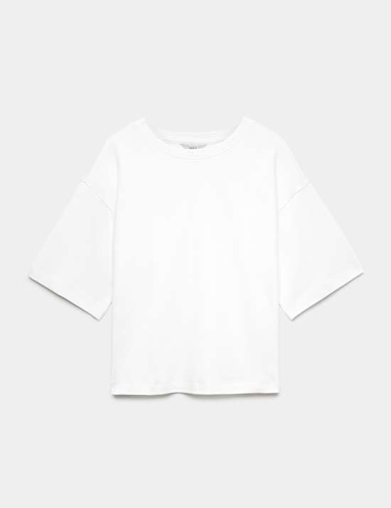 Pure Cotton Striped Boxy T-Shirt