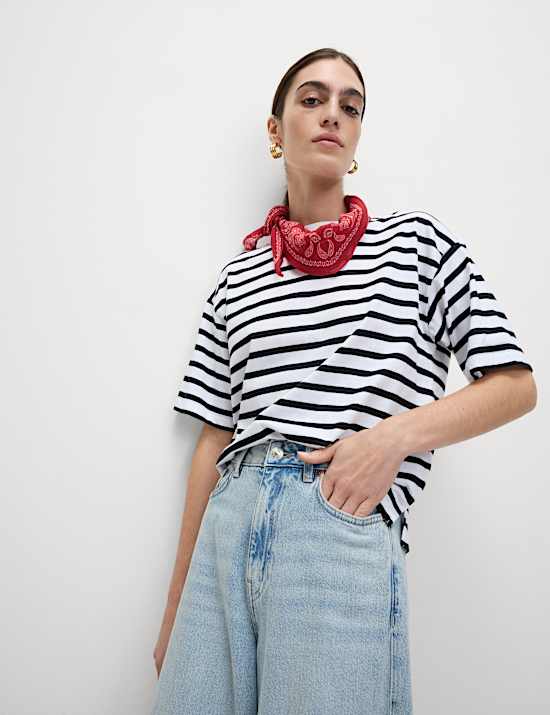 Koszulka w paski w 100% z bawełny