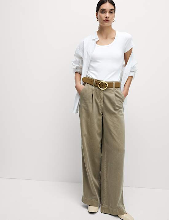 Cotton Rich Scoop Neck T-Shirt