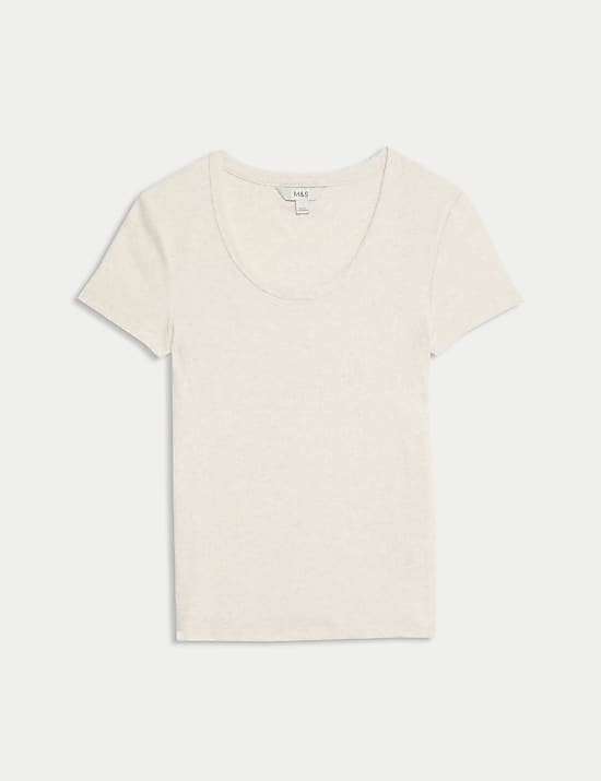 Cotton Rich Scoop Neck T-Shirt