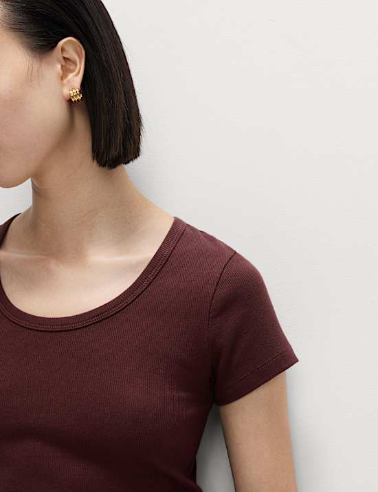 Cotton Rich Scoop Neck T-Shirt