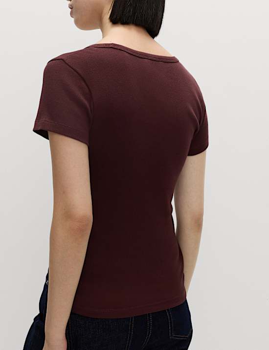 Cotton Rich Scoop Neck T-Shirt