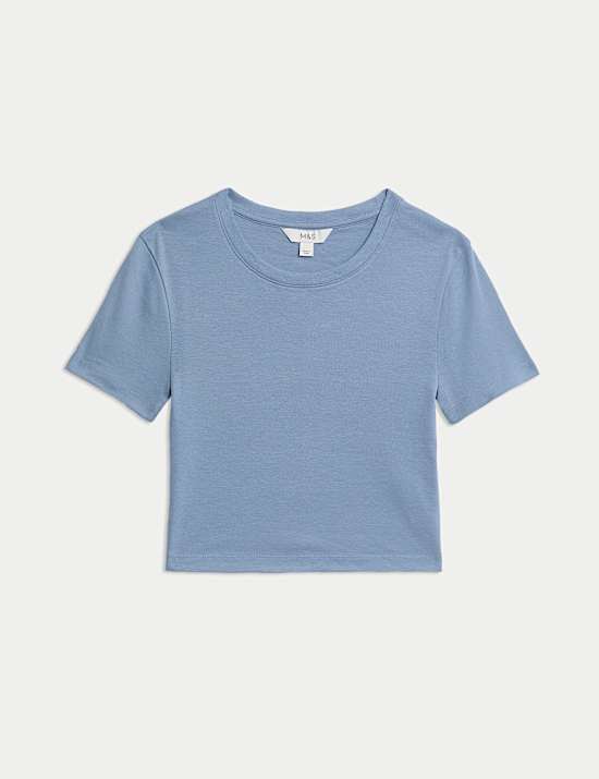 Kaus Oblong Model Crop Slim Fit Katun Murni