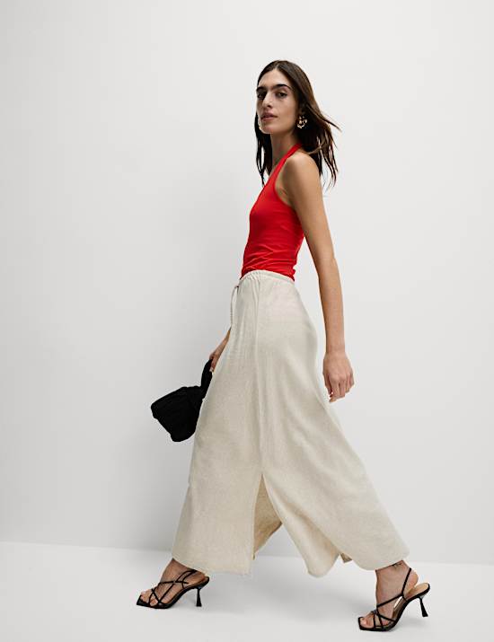 Top de algodón con cuello halter