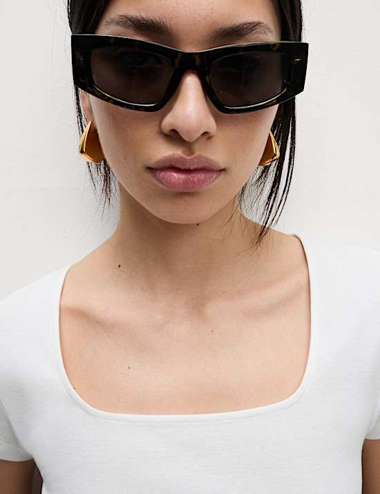 Pure Cotton Square Neck Slim Fit Top