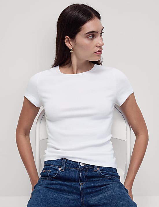 Cotton Rich Ribbed Slim Fit T-Shirt