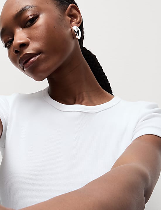 Cotton Rich Ribbed Slim Fit T-Shirt