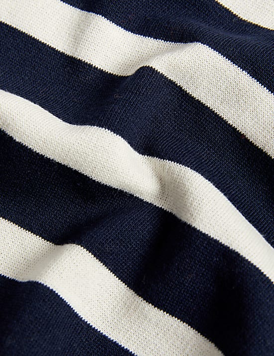 Cotton Rich Striped Half Zip Sweatshirt