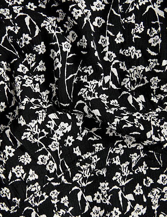 Cotton Blend Floral Blouse