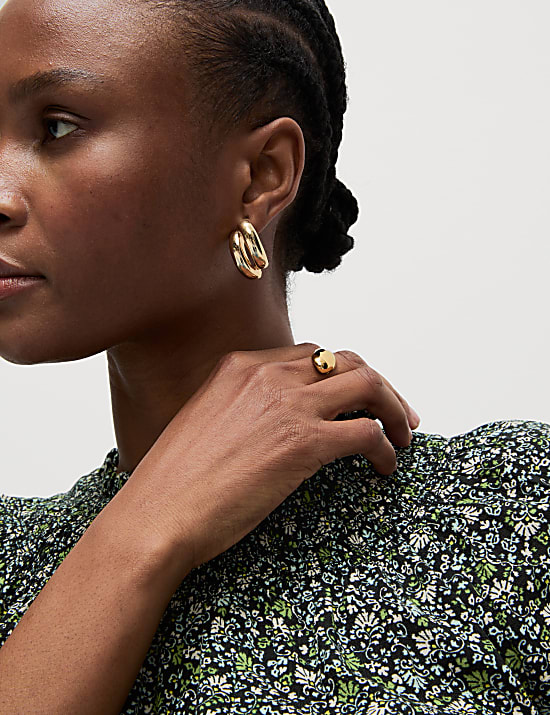 Cotton Blend Printed Blouse