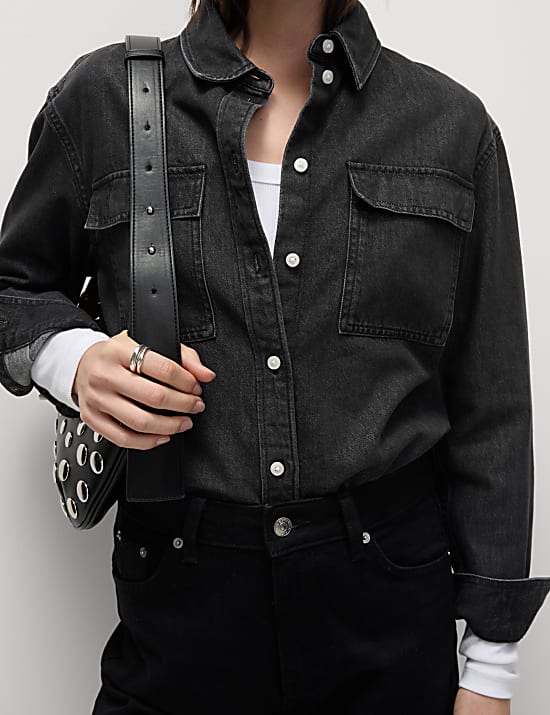 Cotton Rich Denim Utility Shirt