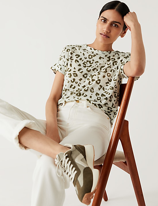 Linen Rich Printed T-Shirt