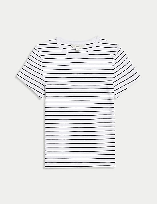 Cotton Rich Striped Ribbed T-Shirt