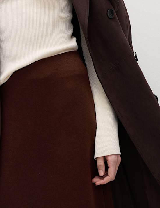 Bequemer Midi-Bleistiftrock aus Baumwollmix