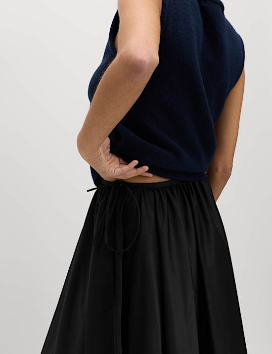 Taffeta Midi Circle Skirt