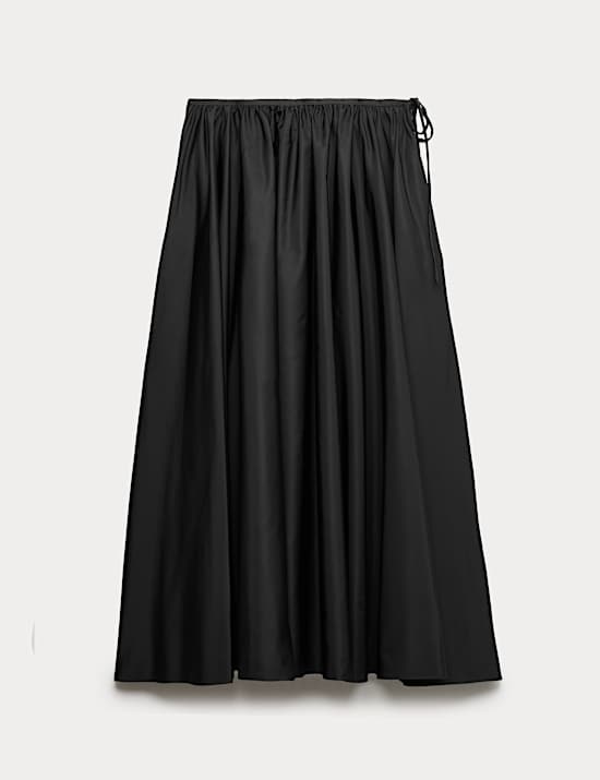 Taffeta Midi Circle Skirt