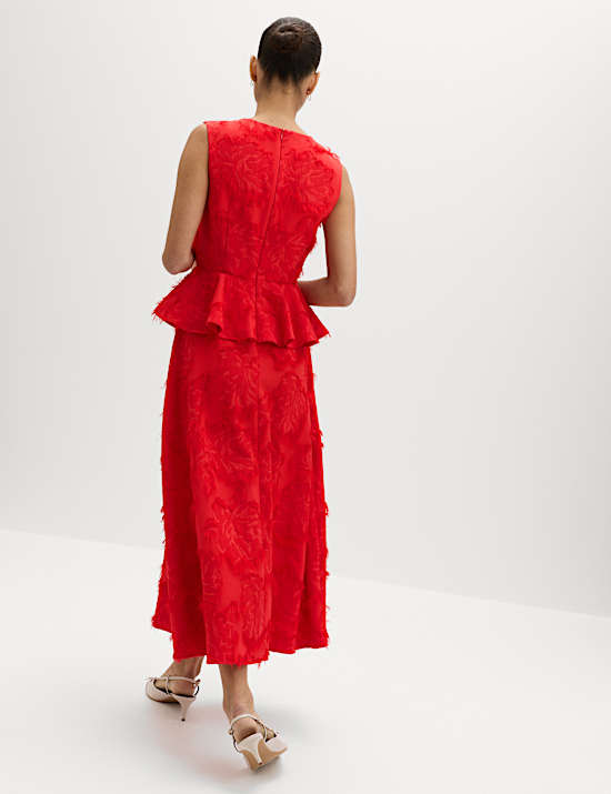 Jacquard Midaxi Waisted Dress