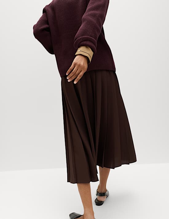 Pleated A-Line Skirt