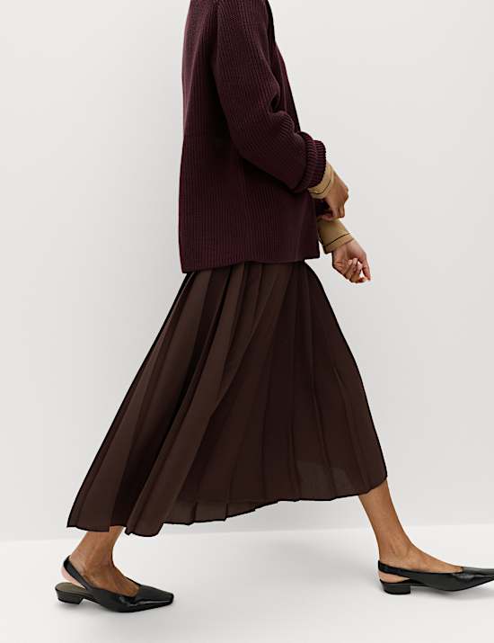 Pleated A-Line Skirt