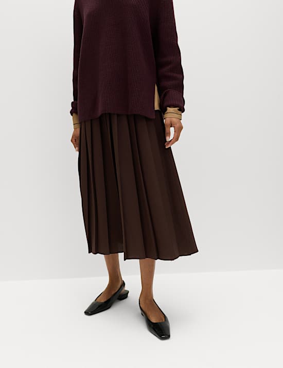 Pleated A-Line Skirt