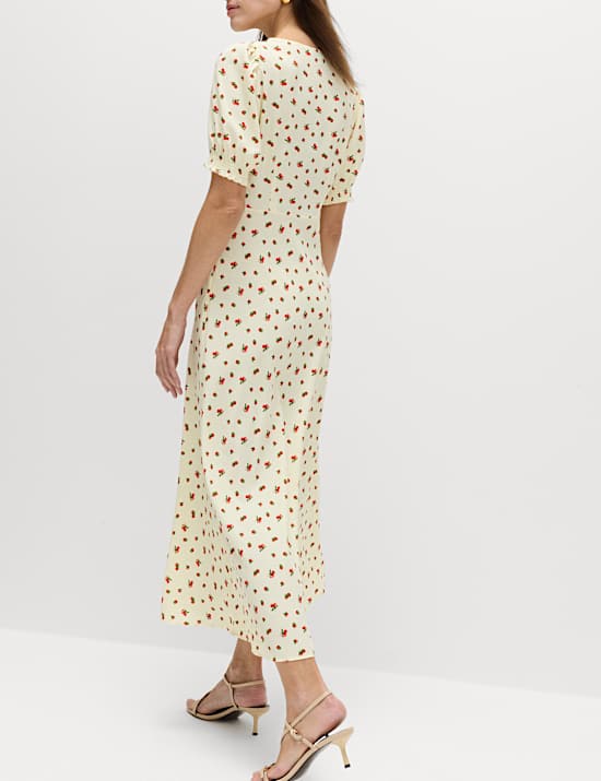 Vestido midi fruncido