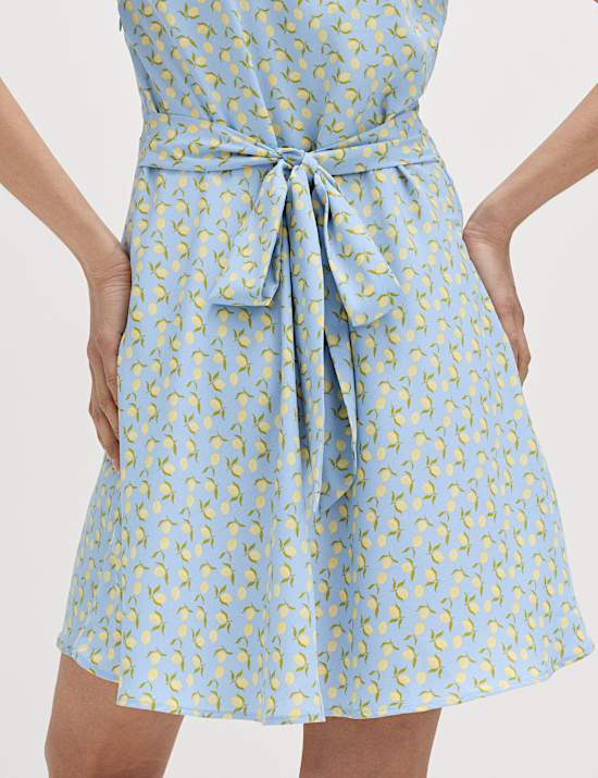 Printed Floral Mini Tea Dress