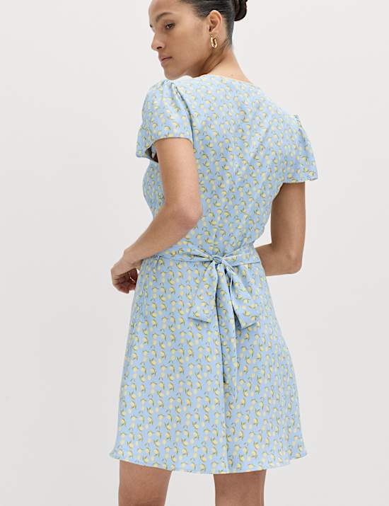 Printed Floral Mini Tea Dress