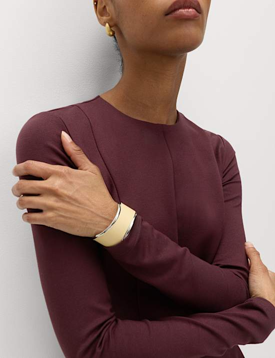 Robe patineuse coupe courte en jersey &agrave; col rond