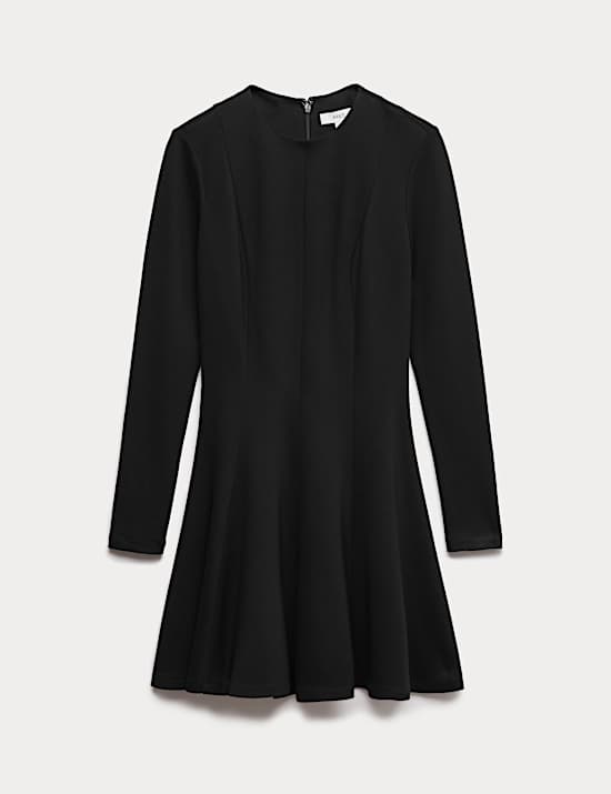 Jersey Crew Neck Mini Skater Dress