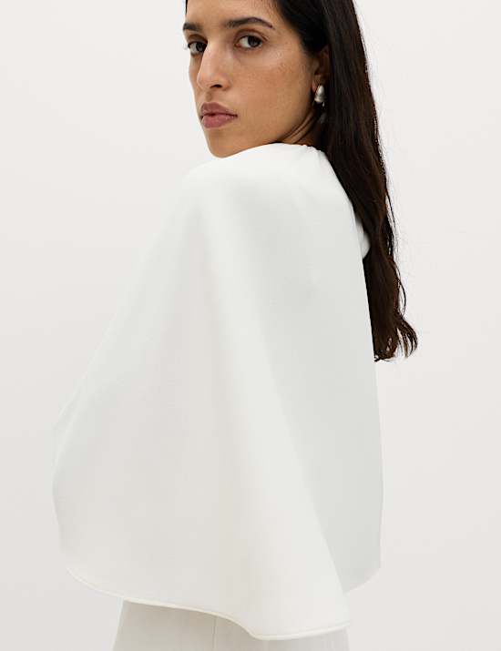 Midaxi-S&auml;ulenkleid mit Cape-Detail