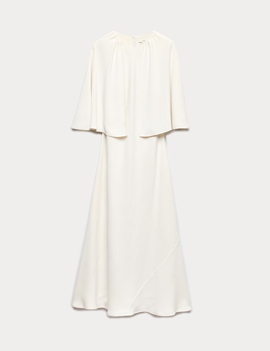 Midaxi-S&auml;ulenkleid mit Cape-Detail