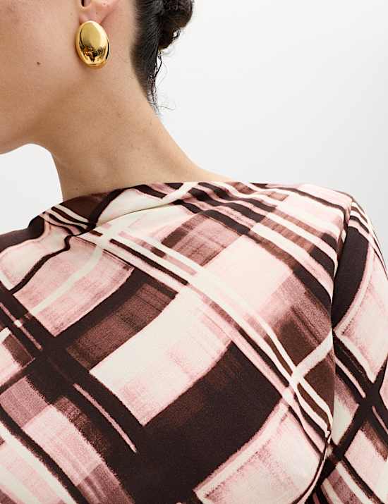 Checked Mini Slip Dress