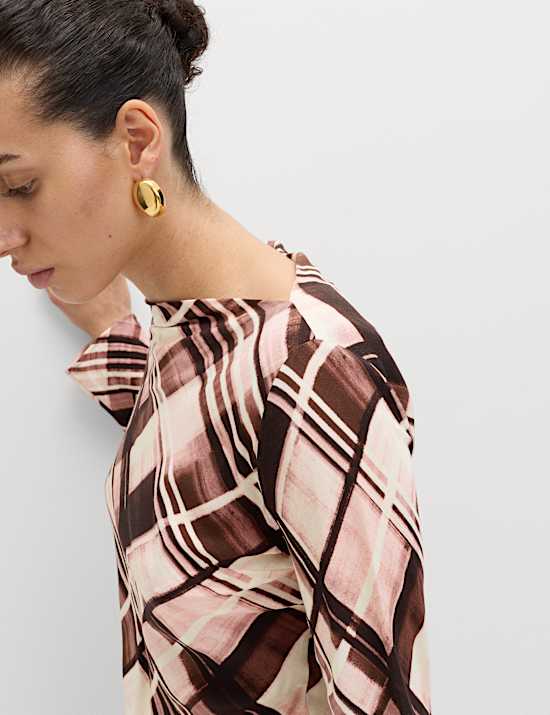 Checked Mini Slip Dress