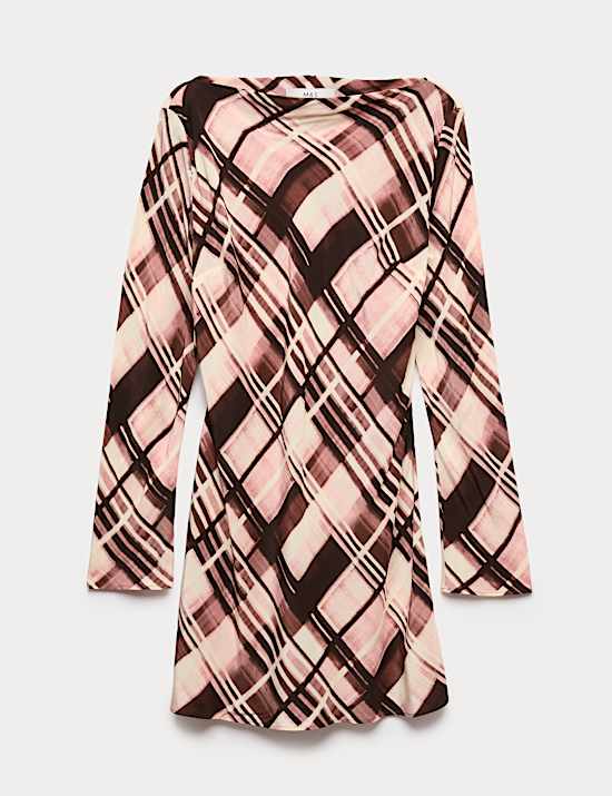 Checked Mini Slip Dress