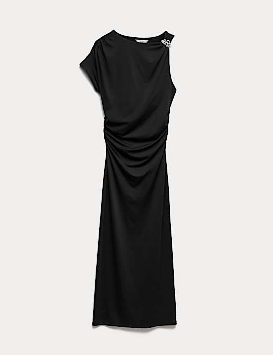 Midaxi-Bodycon-Kleid aus Jersey mit Metalldetails