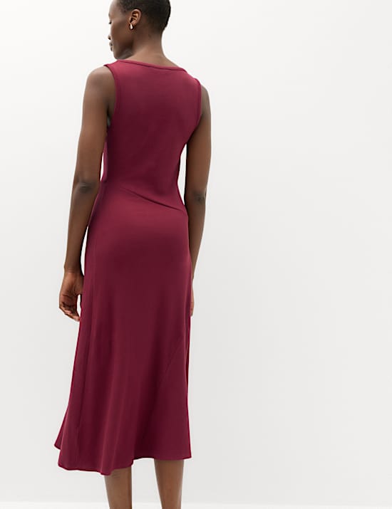 Cotton Rich Ribbed Midi Column Dress