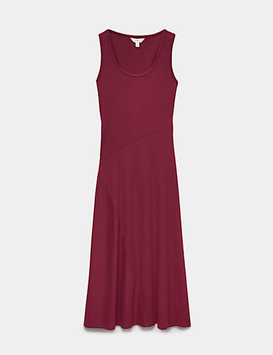 Cotton Rich Ribbed Midi Column Dress