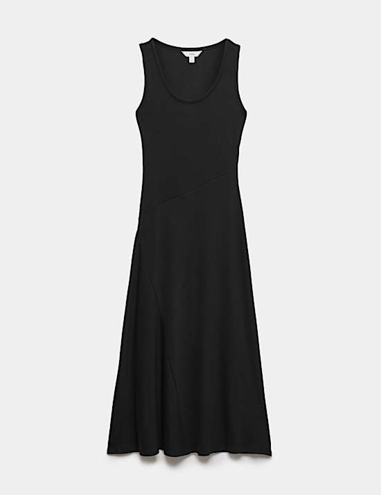 Cotton Rich Ribbed Midi Column Dress