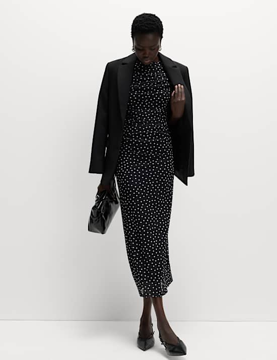 Printed Midi Bodycon Dress