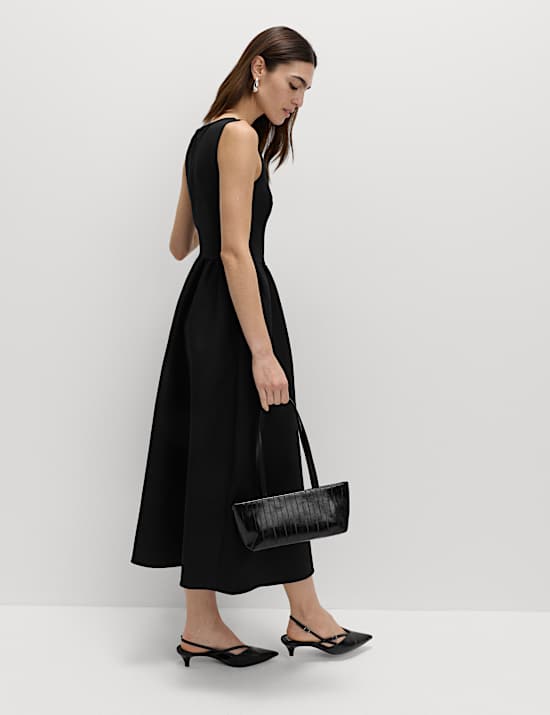 Square Neck Midi Skater Dress