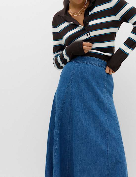 Denim Midi Skirt