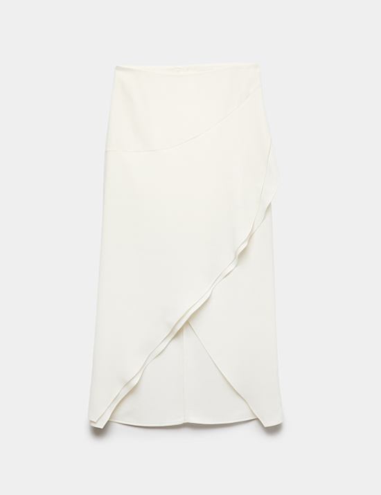 Draped Midi Asymmetric Skirt