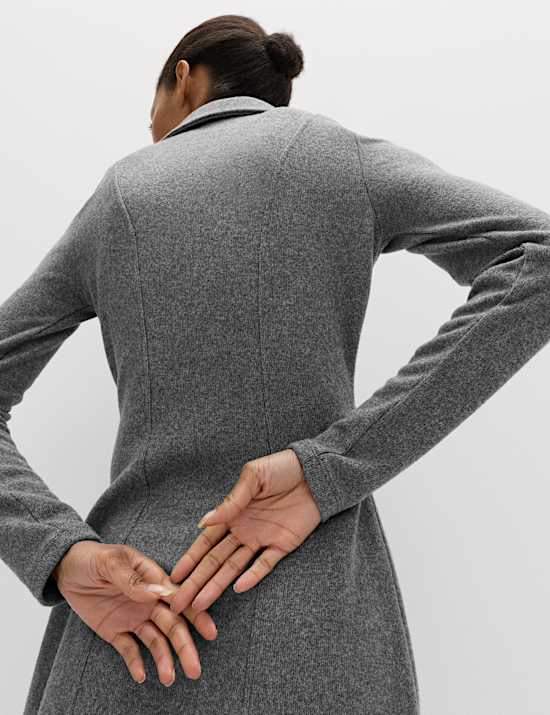 Cotton Blend Cosy Collared Mini Skater Dress