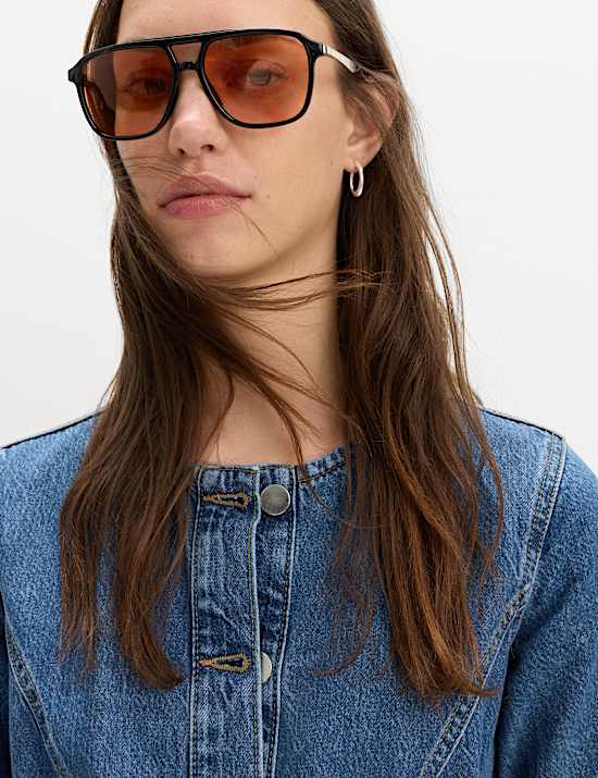 Denim Button Through Midi Waisted Dress