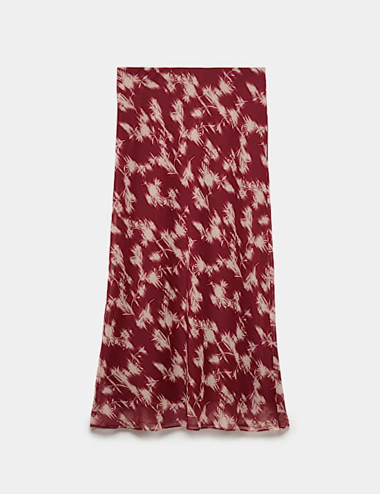 Chiffon Floral Midi Slip Skirt