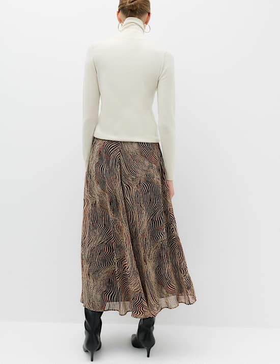 Animal Print Midi Circle Skirt